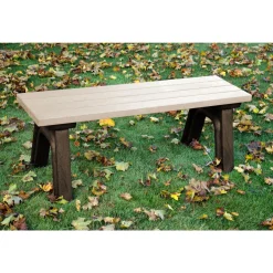 Recycled Plastic Outdoor Flat Bench - 4 Ft