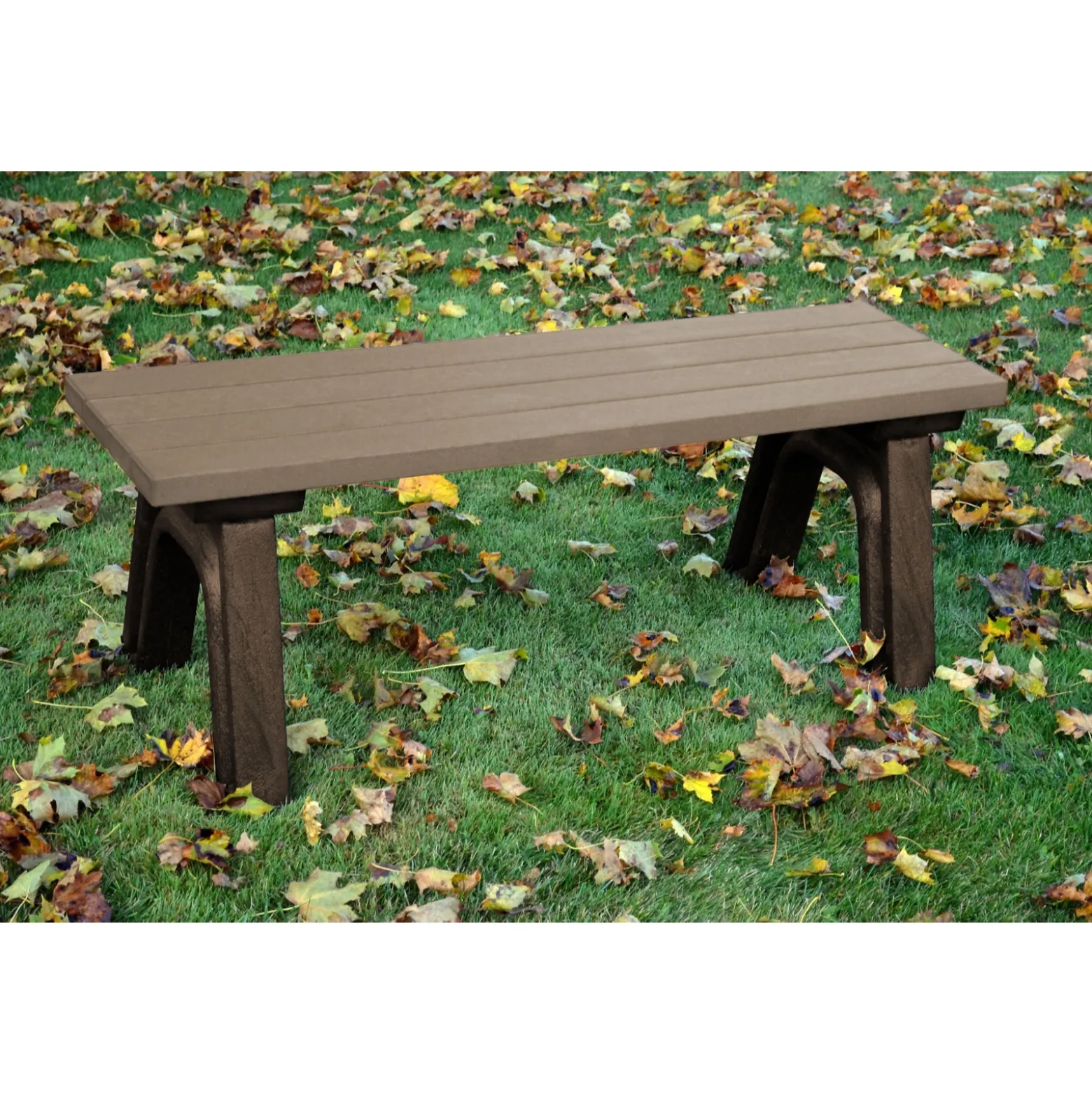 Recycled Plastic Outdoor Flat Bench - 4 Ft