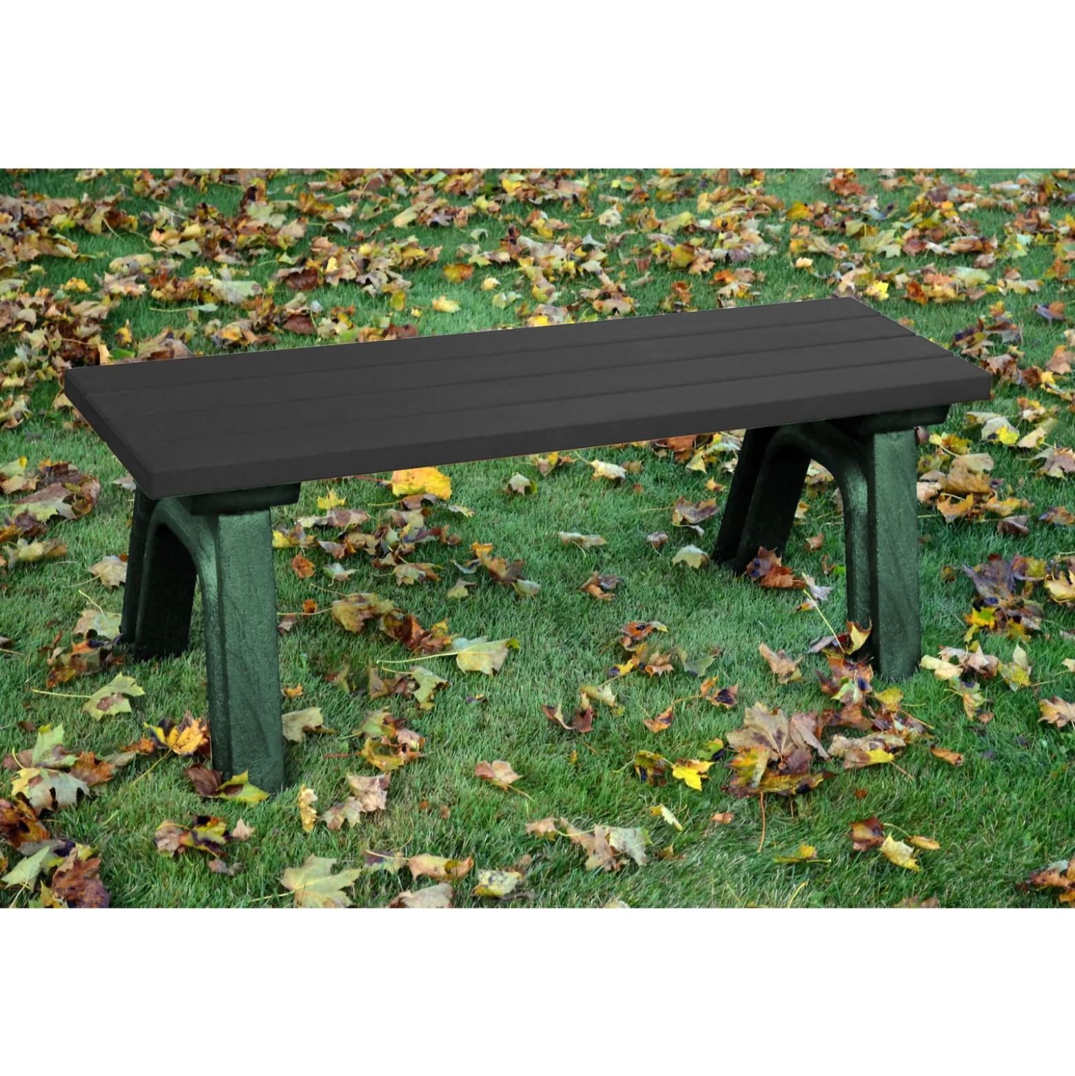 Recycled Plastic Outdoor Flat Bench - 4 Ft