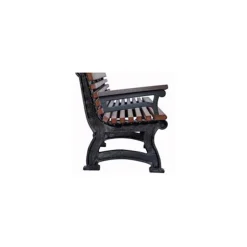 Recycled Plastic Outdoor Bench with Back and Arms - 72"W