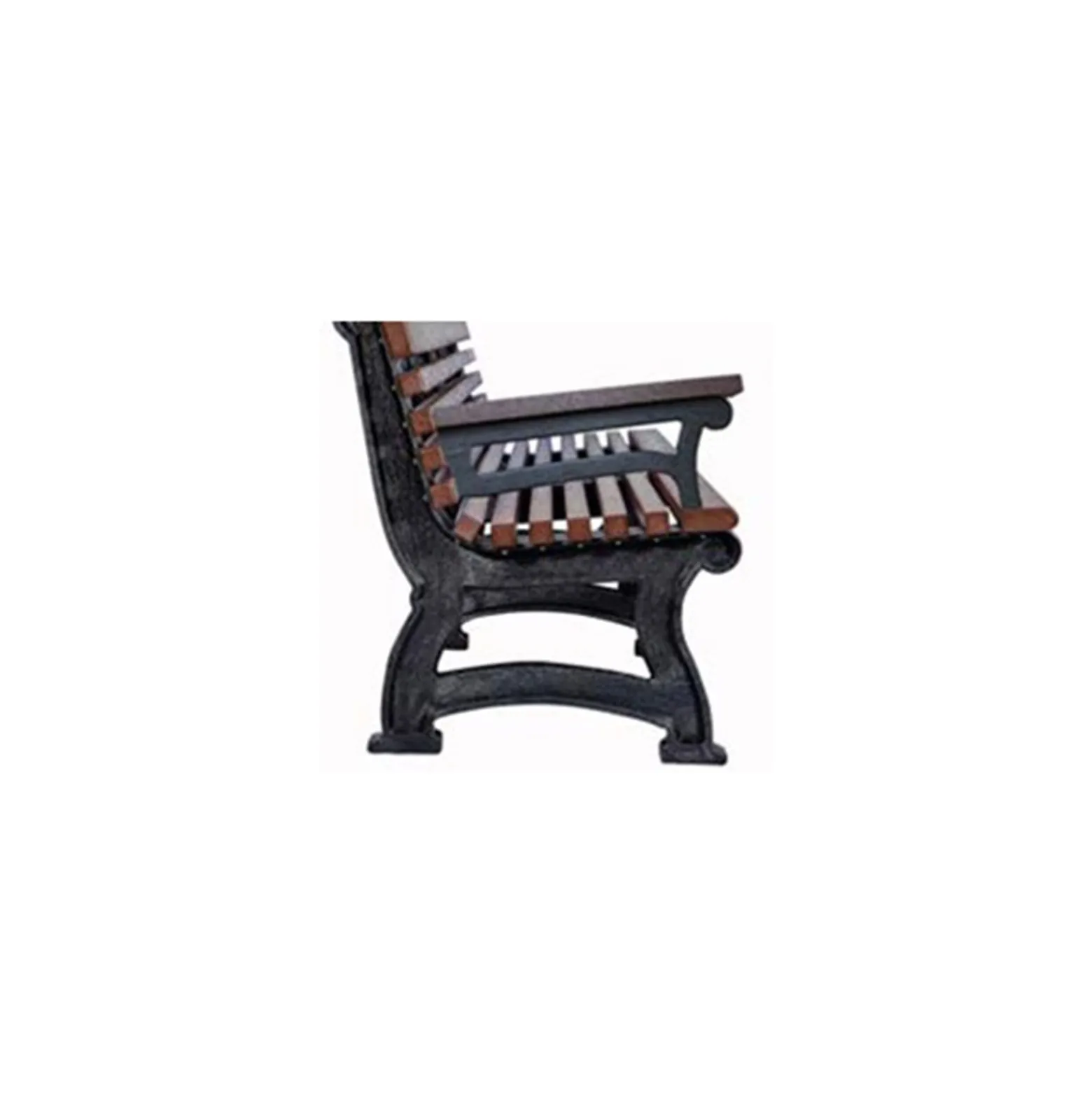 Recycled Plastic Outdoor Bench with Back and Arms - 72"W