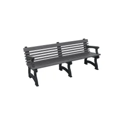 Recycled Plastic Outdoor Bench with Back and Arms - 72