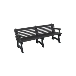 Recycled Plastic Outdoor Bench with Back and Arms - 72