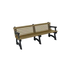 Recycled Plastic Outdoor Bench with Back and Arms - 72