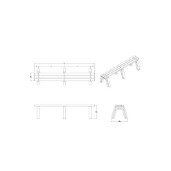 Recycled Plastic Outdoor Flat Economy Bench 6'