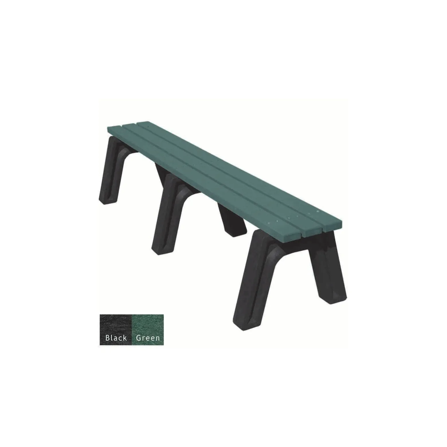 Recycled Plastic Outdoor Flat Economy Bench 6'