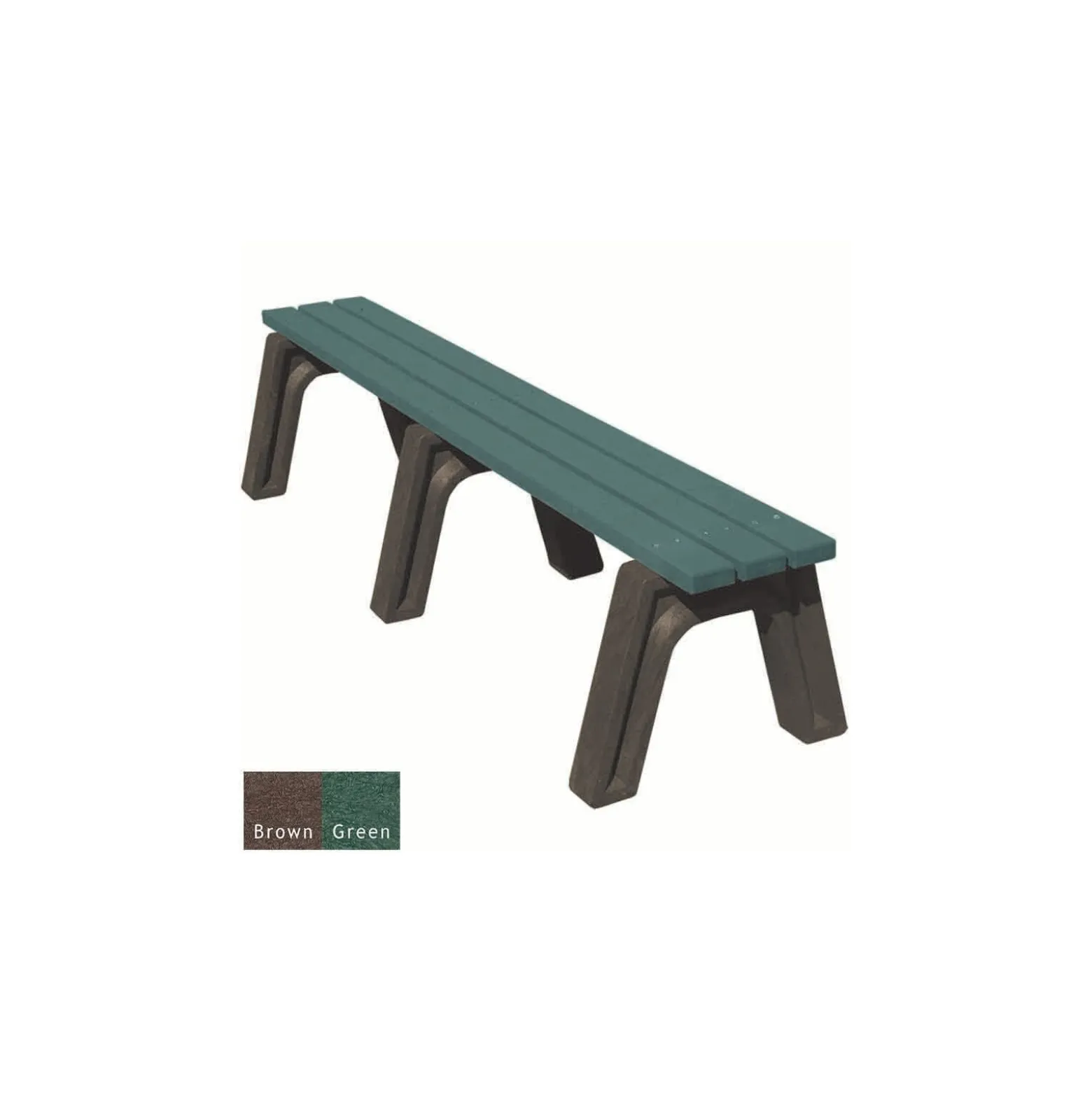 Recycled Plastic Outdoor Flat Economy Bench 6'