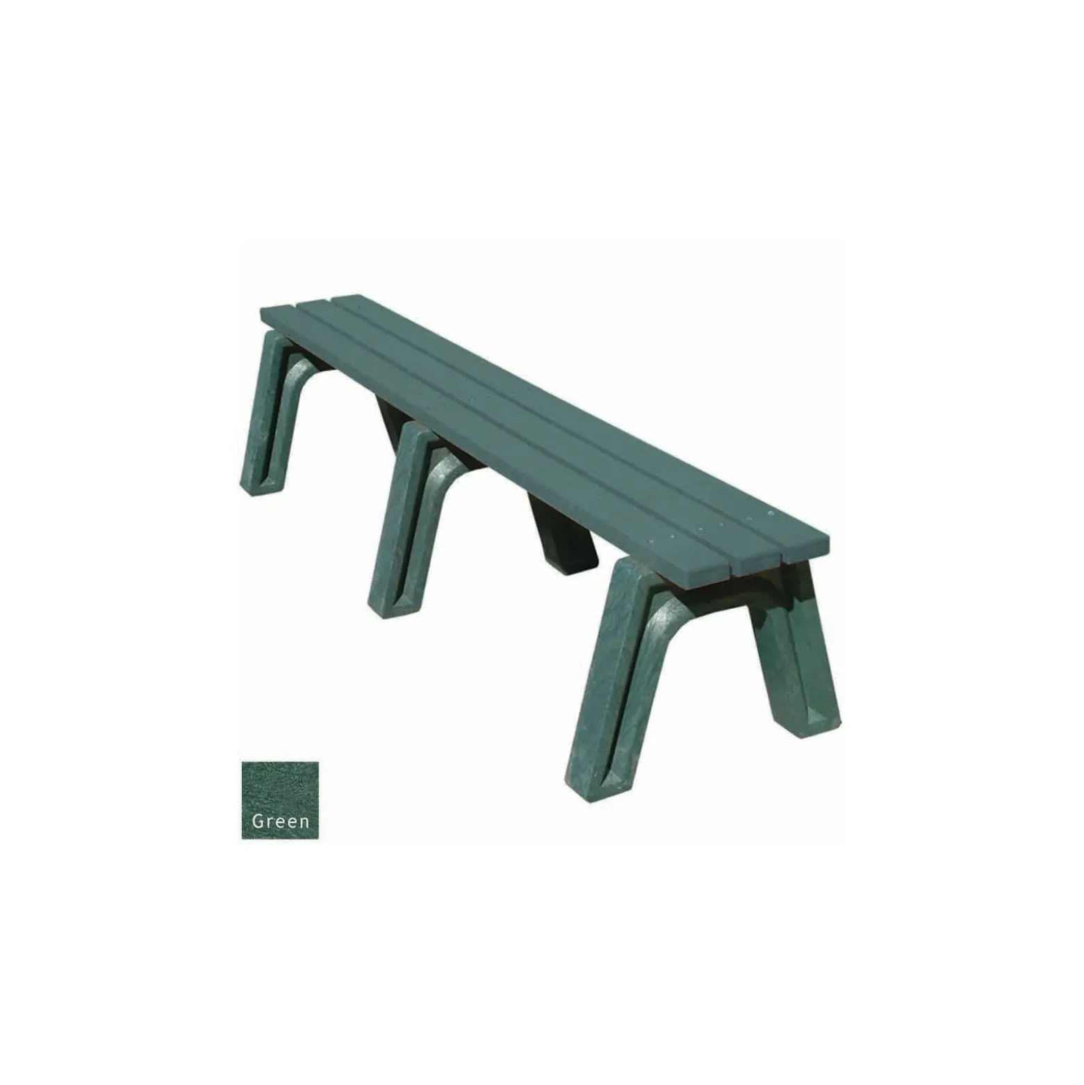 Recycled Plastic Outdoor Flat Economy Bench 6'