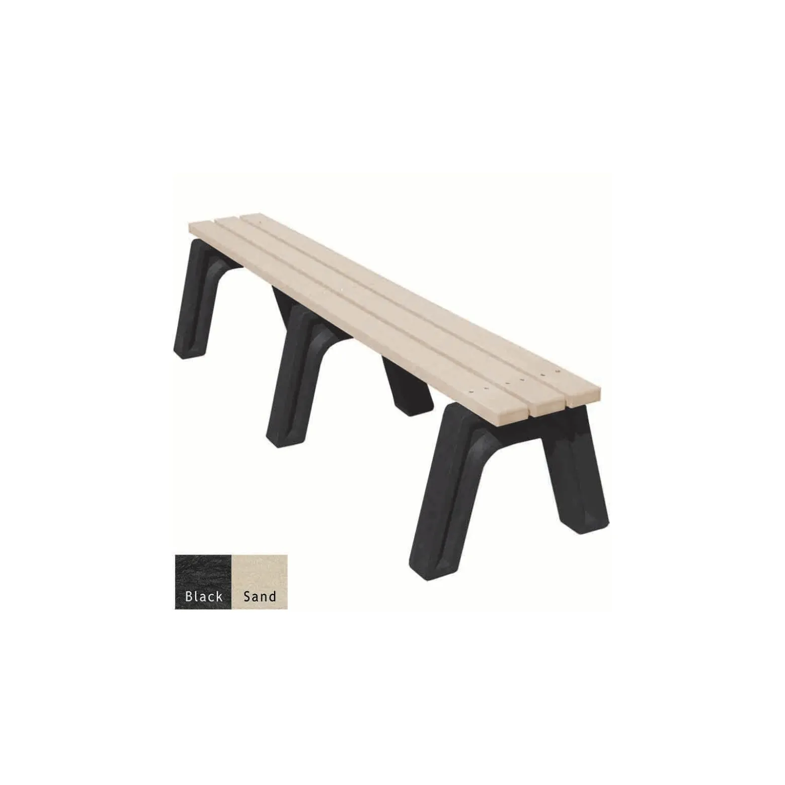 Recycled Plastic Outdoor Flat Economy Bench 6'