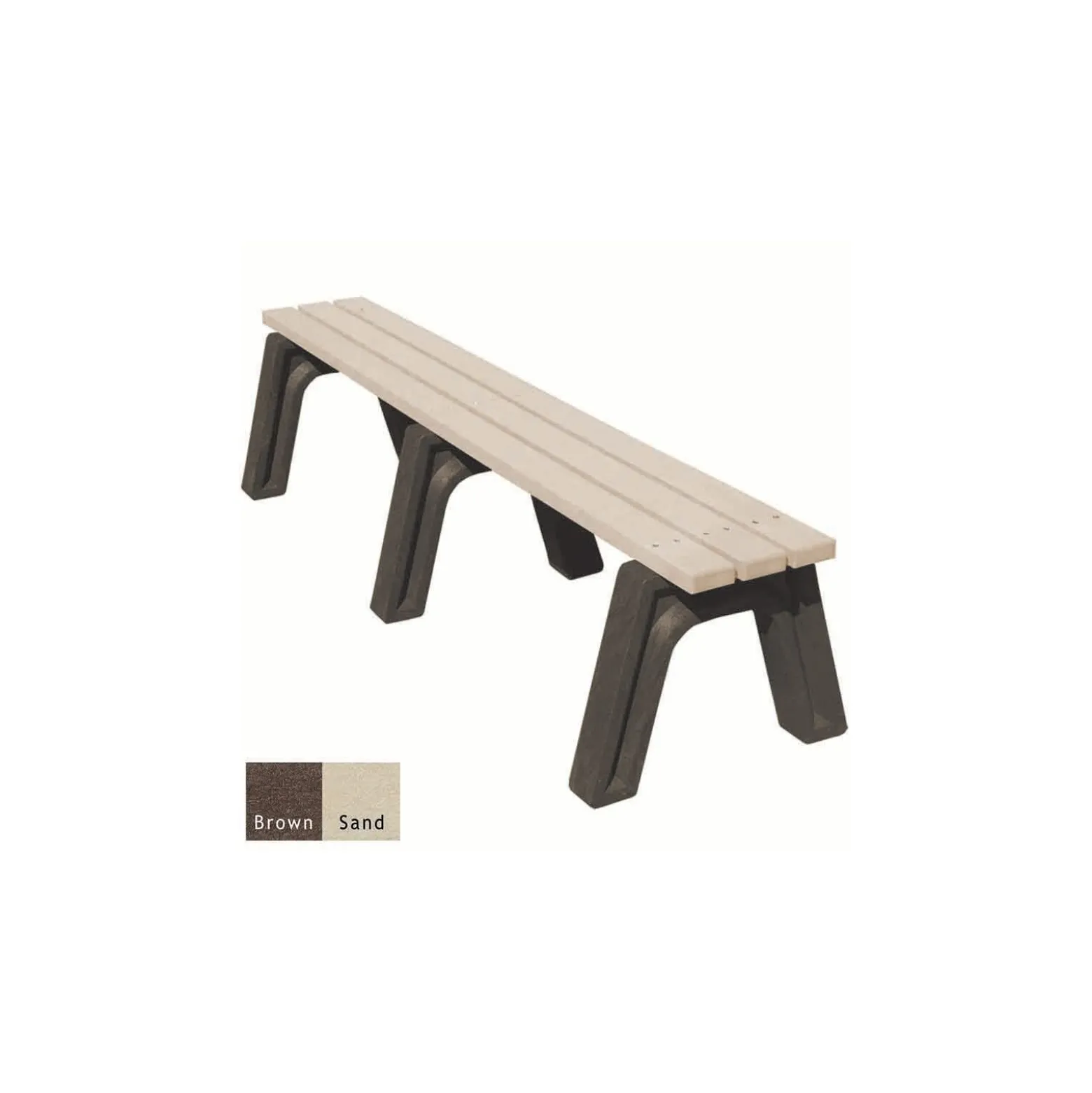 Recycled Plastic Outdoor Flat Economy Bench 6'
