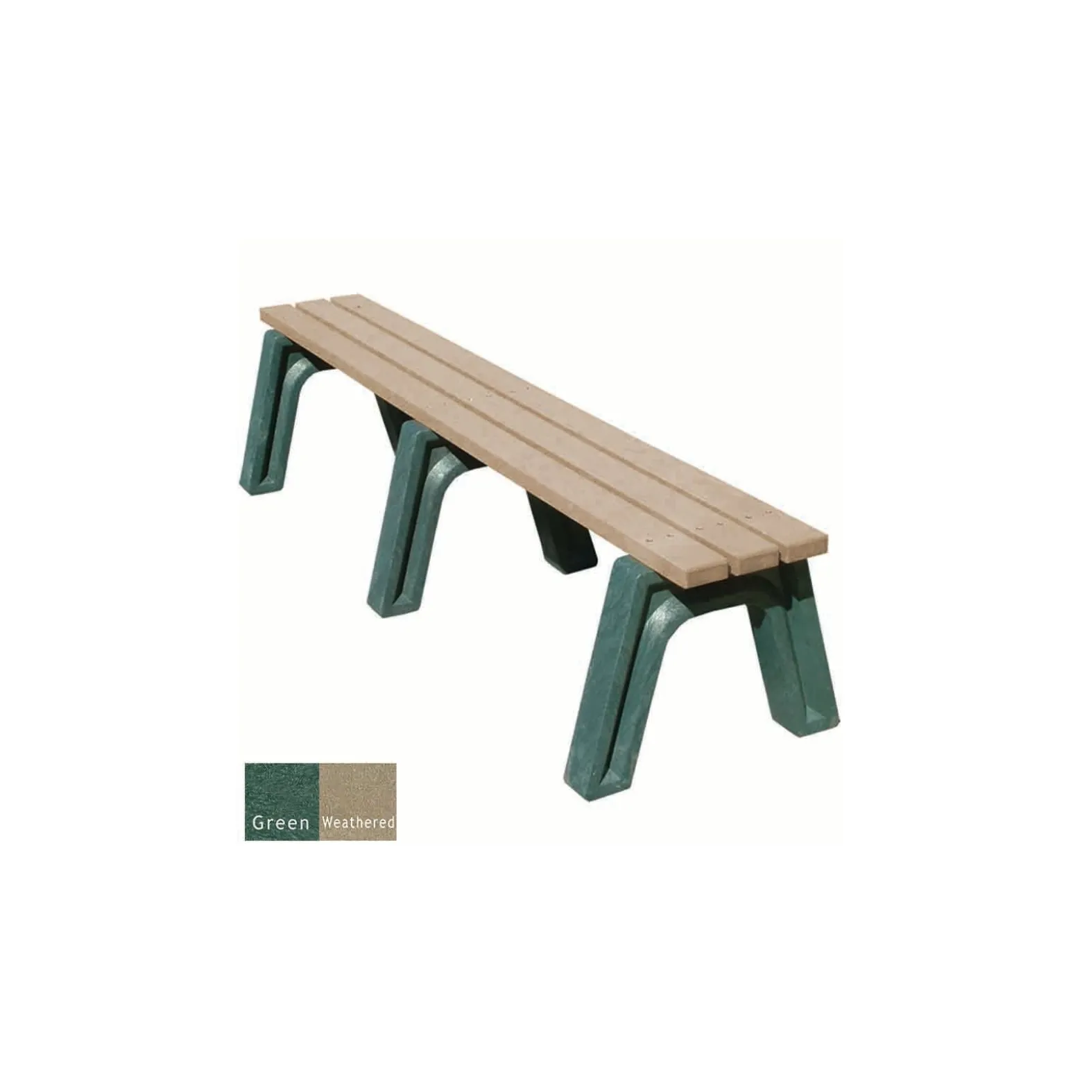 Recycled Plastic Outdoor Flat Economy Bench 6'