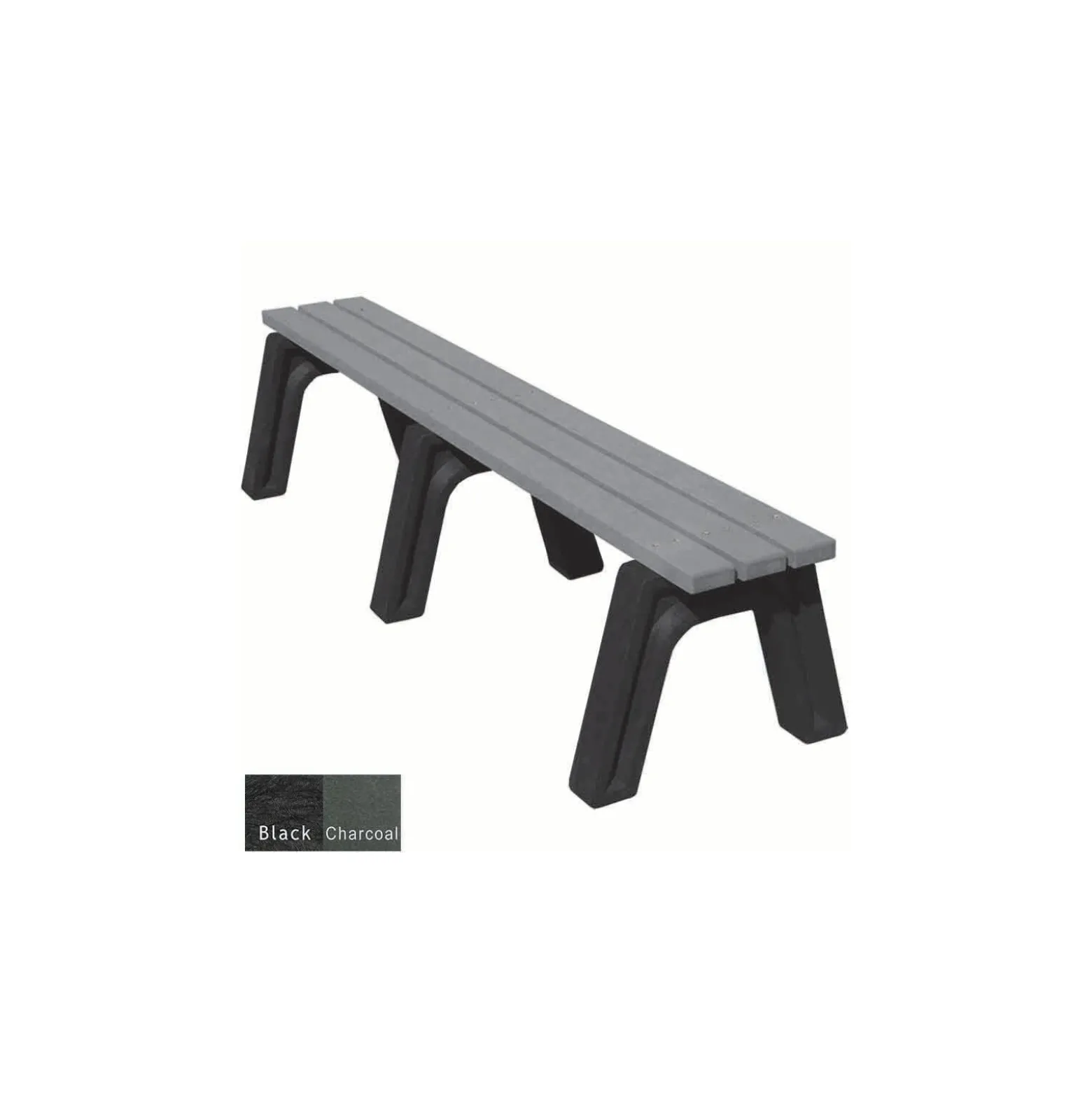 Recycled Plastic Outdoor Flat Economy Bench 6'