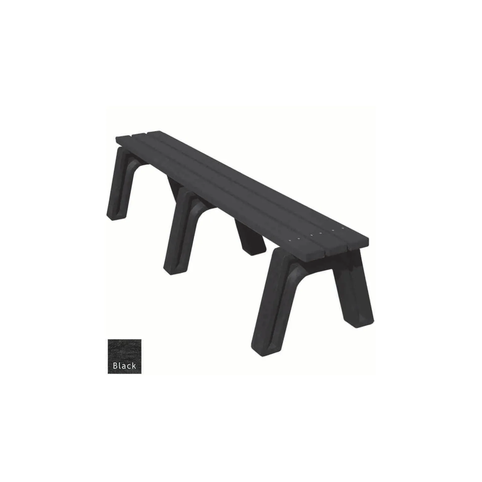 Recycled Plastic Outdoor Flat Economy Bench 6'