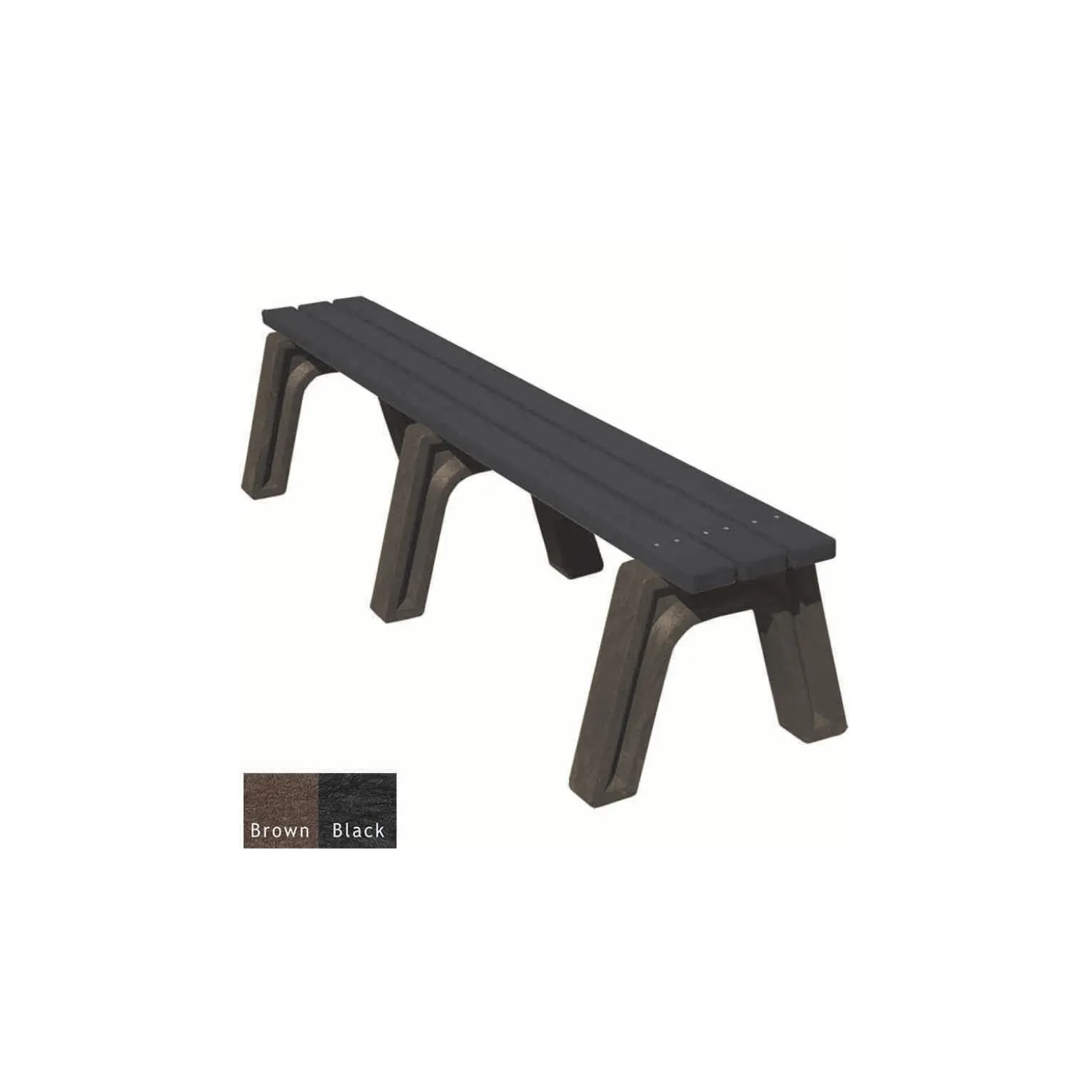Recycled Plastic Outdoor Flat Economy Bench 6'