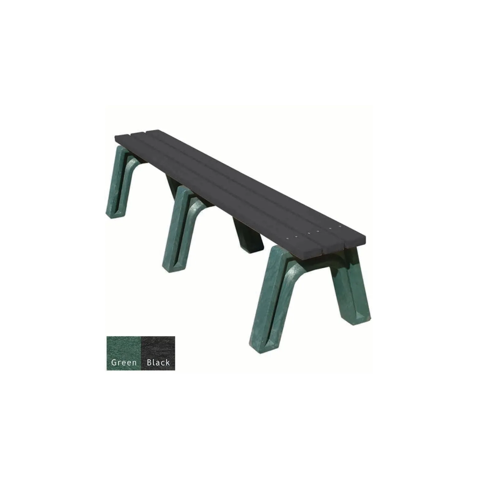 Recycled Plastic Outdoor Flat Economy Bench 6'