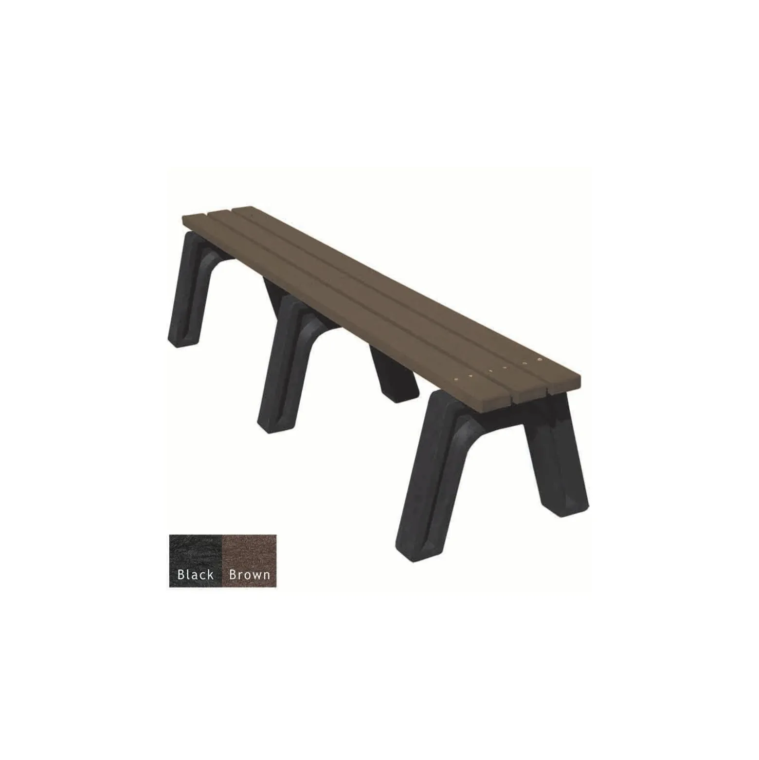 Recycled Plastic Outdoor Flat Economy Bench 6'