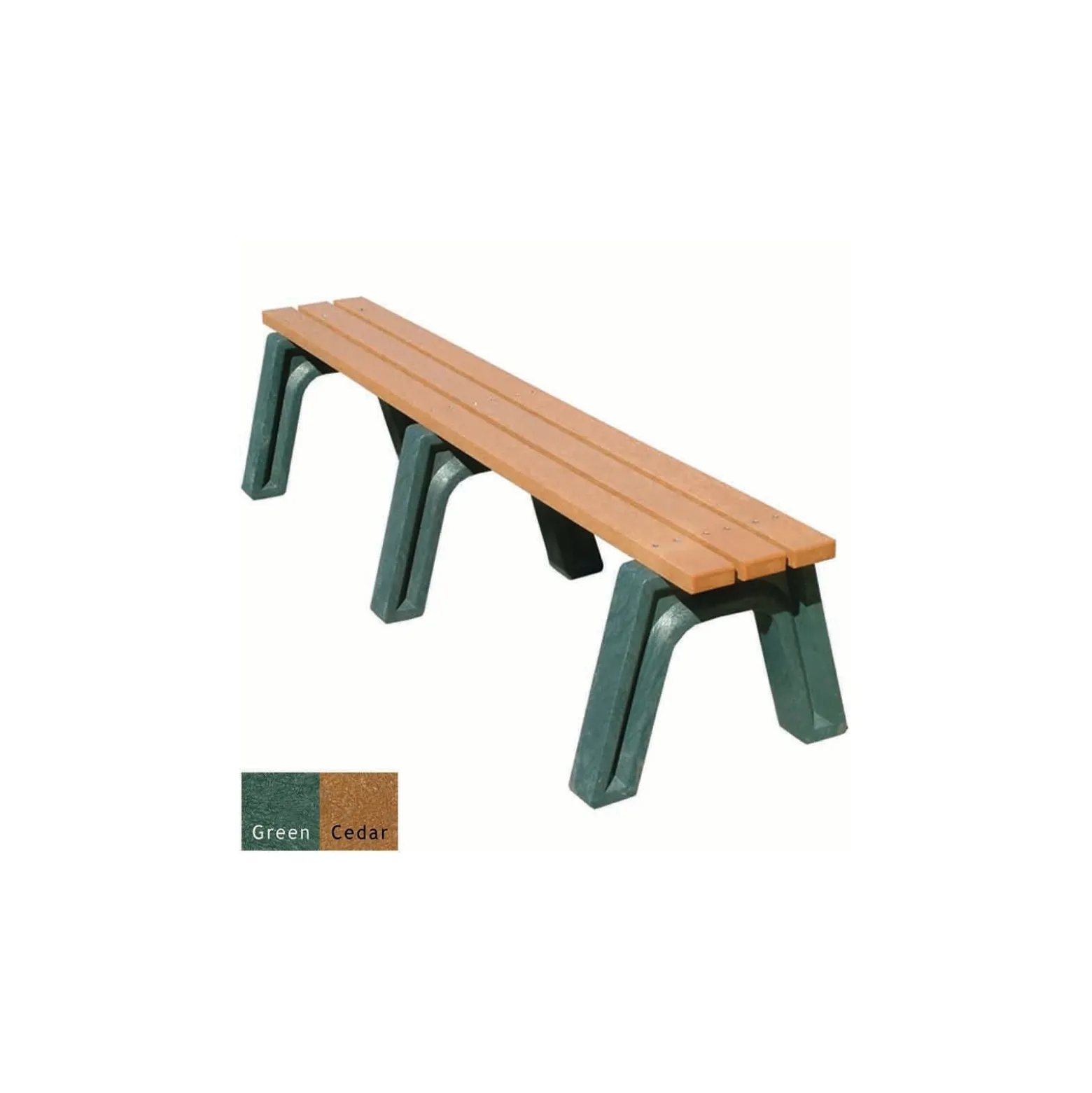 Recycled Plastic Outdoor Flat Economy Bench 6'