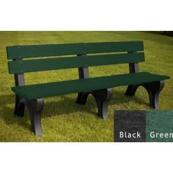 Recycled Plastic Outdoor Bench with Economizer Traditional Back 6'