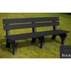 Recycled Plastic Outdoor Bench with Economizer Traditional Back 6'