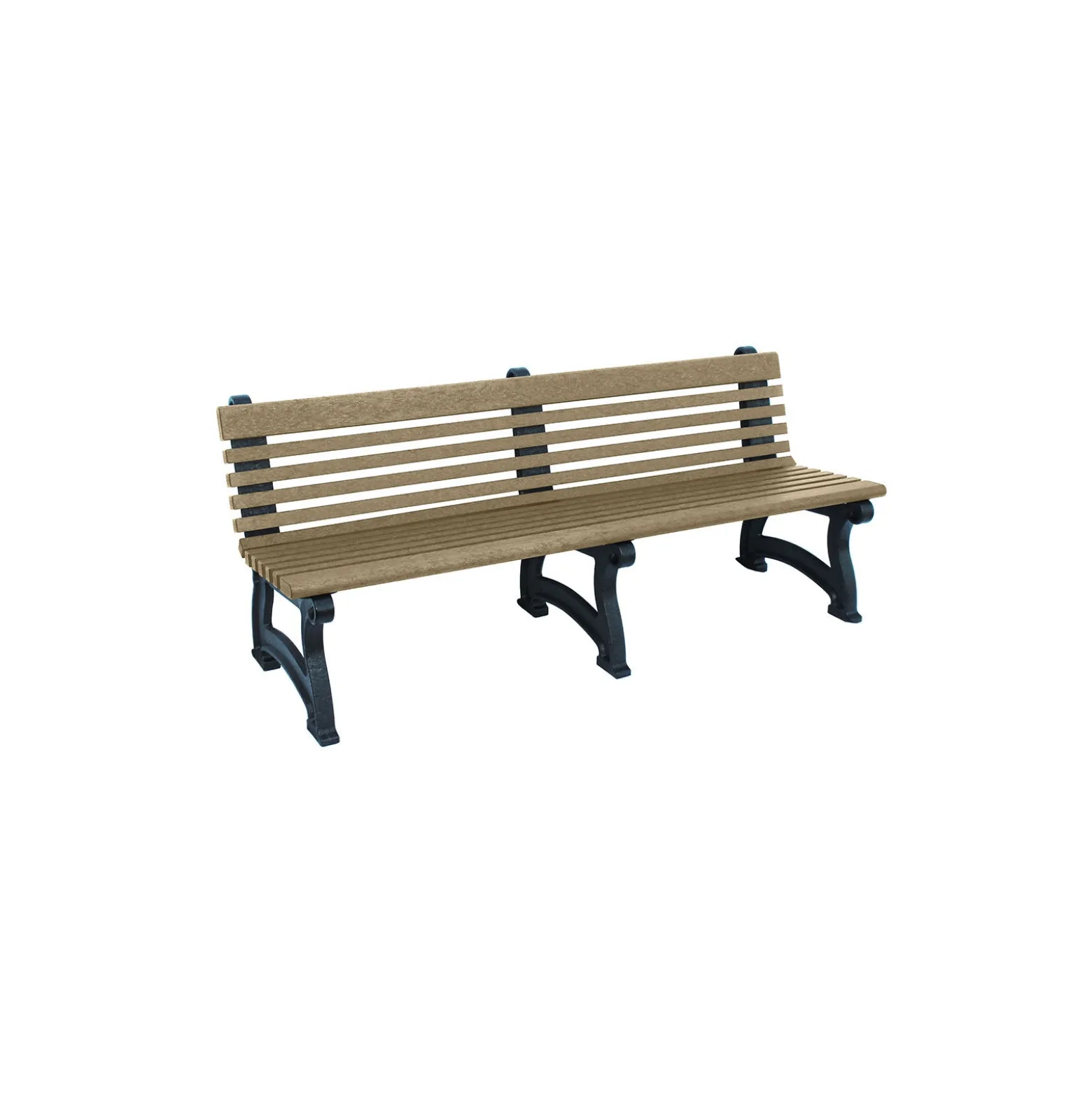 Recycled Plastic Outdoor Bench with Back - 72"W