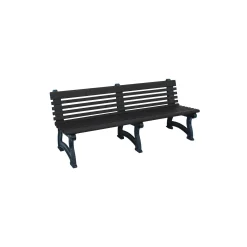 Recycled Plastic Outdoor Bench with Back - 72"W