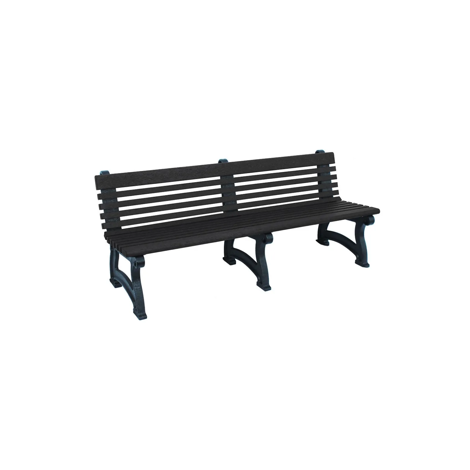 Recycled Plastic Outdoor Bench with Back - 72"W