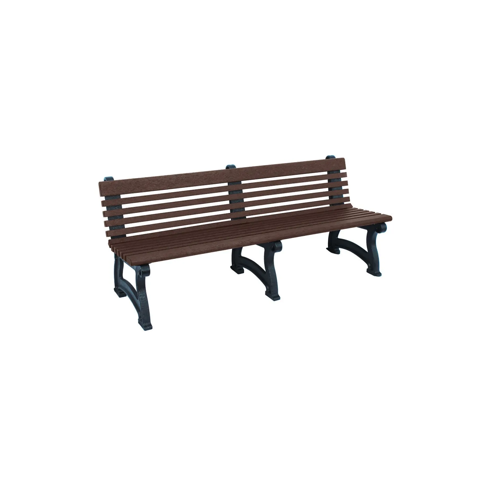 Recycled Plastic Outdoor Bench with Back - 72"W