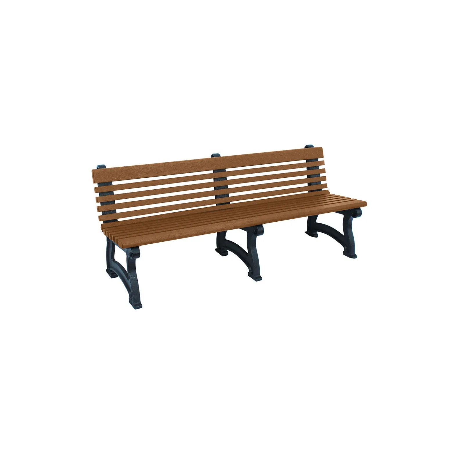 Recycled Plastic Outdoor Bench with Back - 72"W