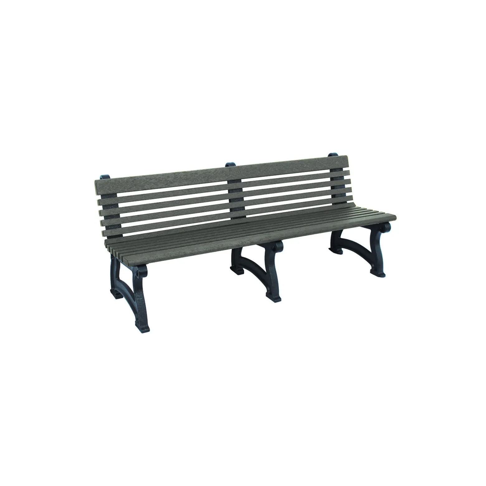 Recycled Plastic Outdoor Bench with Back - 72"W