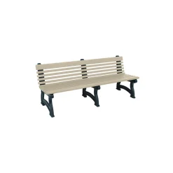 Recycled Plastic Outdoor Bench with Back - 72