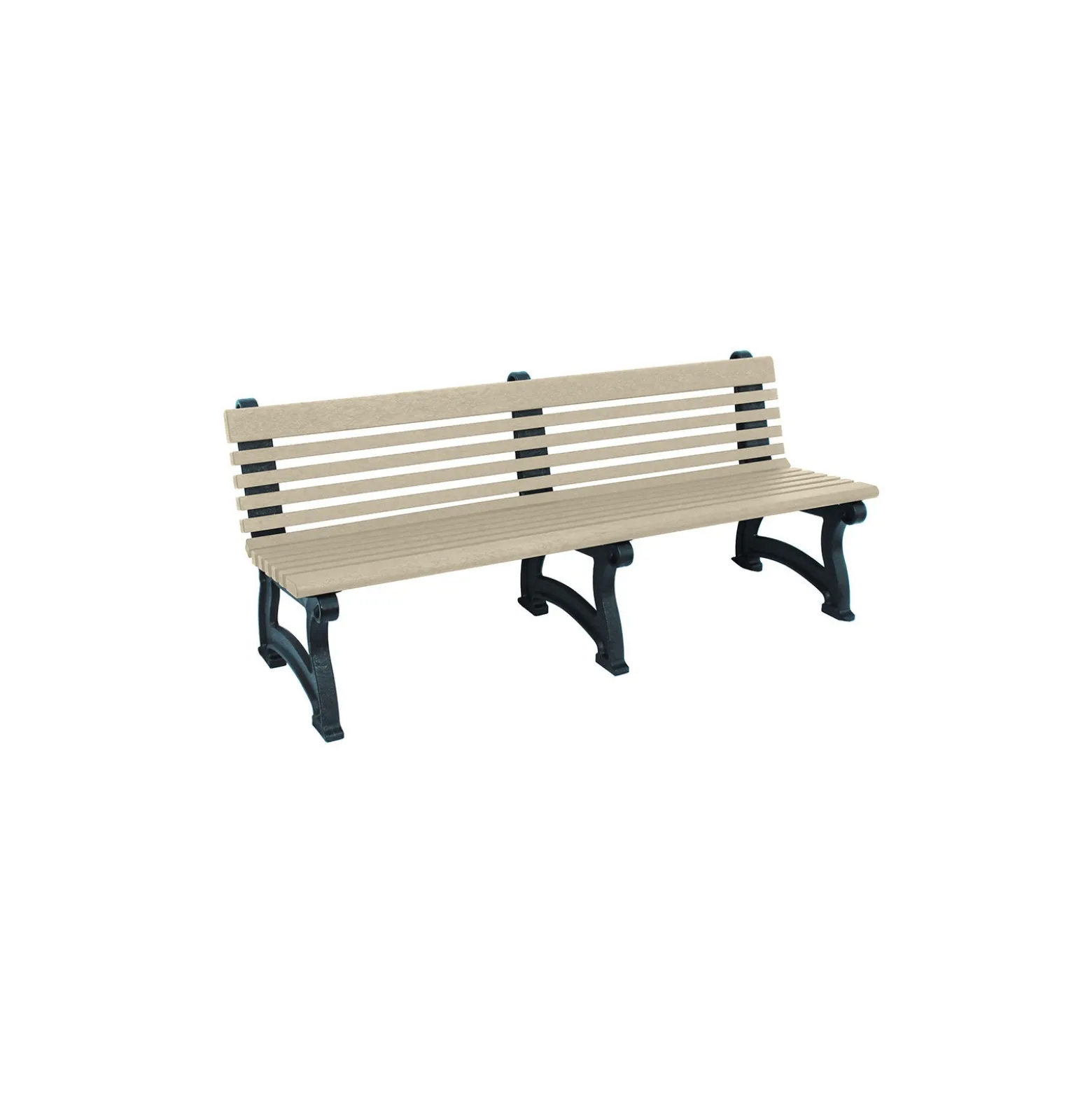 Recycled Plastic Outdoor Bench with Back - 72"W