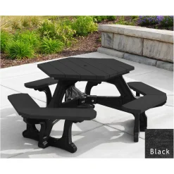 Recycled Plastic Standard Plaza Hexagonal Picnic Table