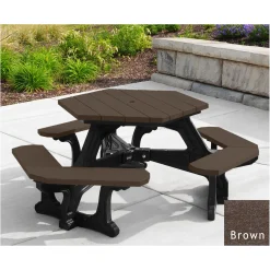 Recycled Plastic Standard Plaza Hexagonal Picnic Table