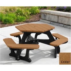 Recycled Plastic Standard Plaza Hexagonal Picnic Table