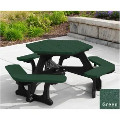 Recycled Plastic Standard Plaza Hexagonal Picnic Table