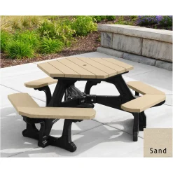 Recycled Plastic Standard Plaza Hexagonal Picnic Table