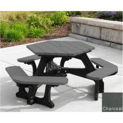 Recycled Plastic Standard Plaza Hexagonal Picnic Table