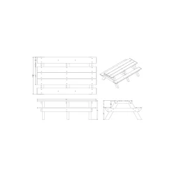 Recycled Plastic Standard Picnic Table 8'