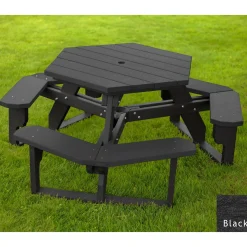 Recycled Plastic Standard Open Hexagonal Picnic Table