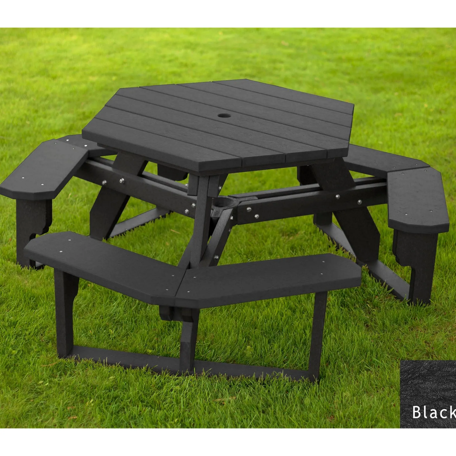 Recycled Plastic Standard Open Hexagonal Picnic Table