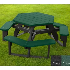 Recycled Plastic Standard Open Hexagonal Picnic Table
