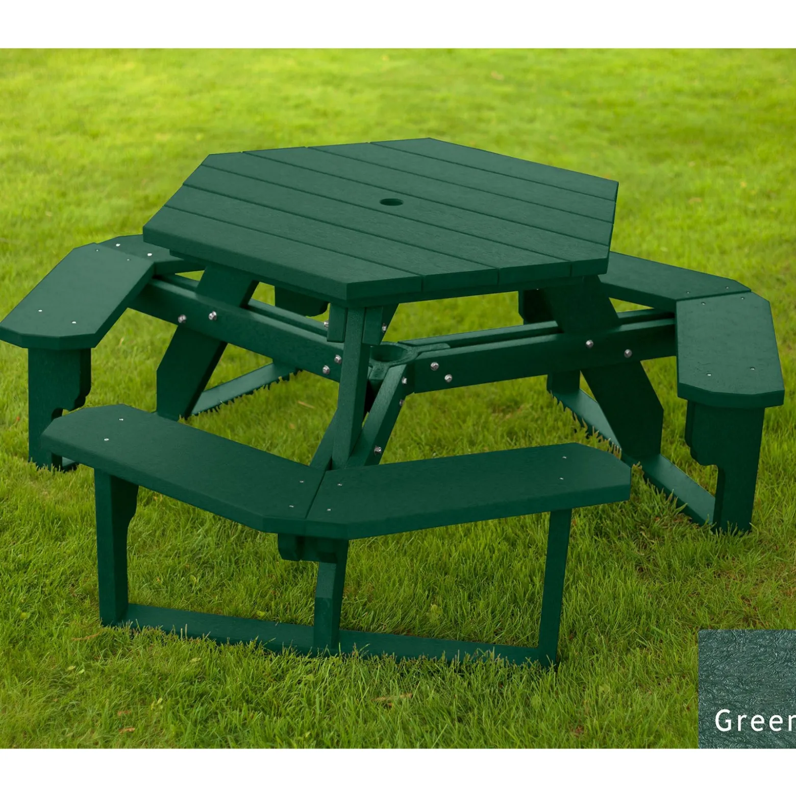 Recycled Plastic Standard Open Hexagonal Picnic Table