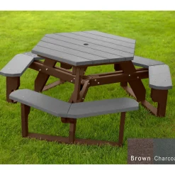 Recycled Plastic Standard Open Hexagonal Picnic Table