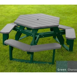 Recycled Plastic Standard Open Hexagonal Picnic Table