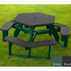 Recycled Plastic Standard Open Hexagonal Picnic Table