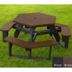 Recycled Plastic Standard Open Hexagonal Picnic Table