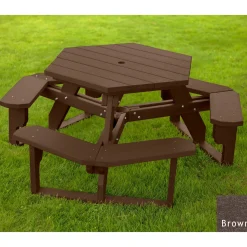 Recycled Plastic Standard Open Hexagonal Picnic Table