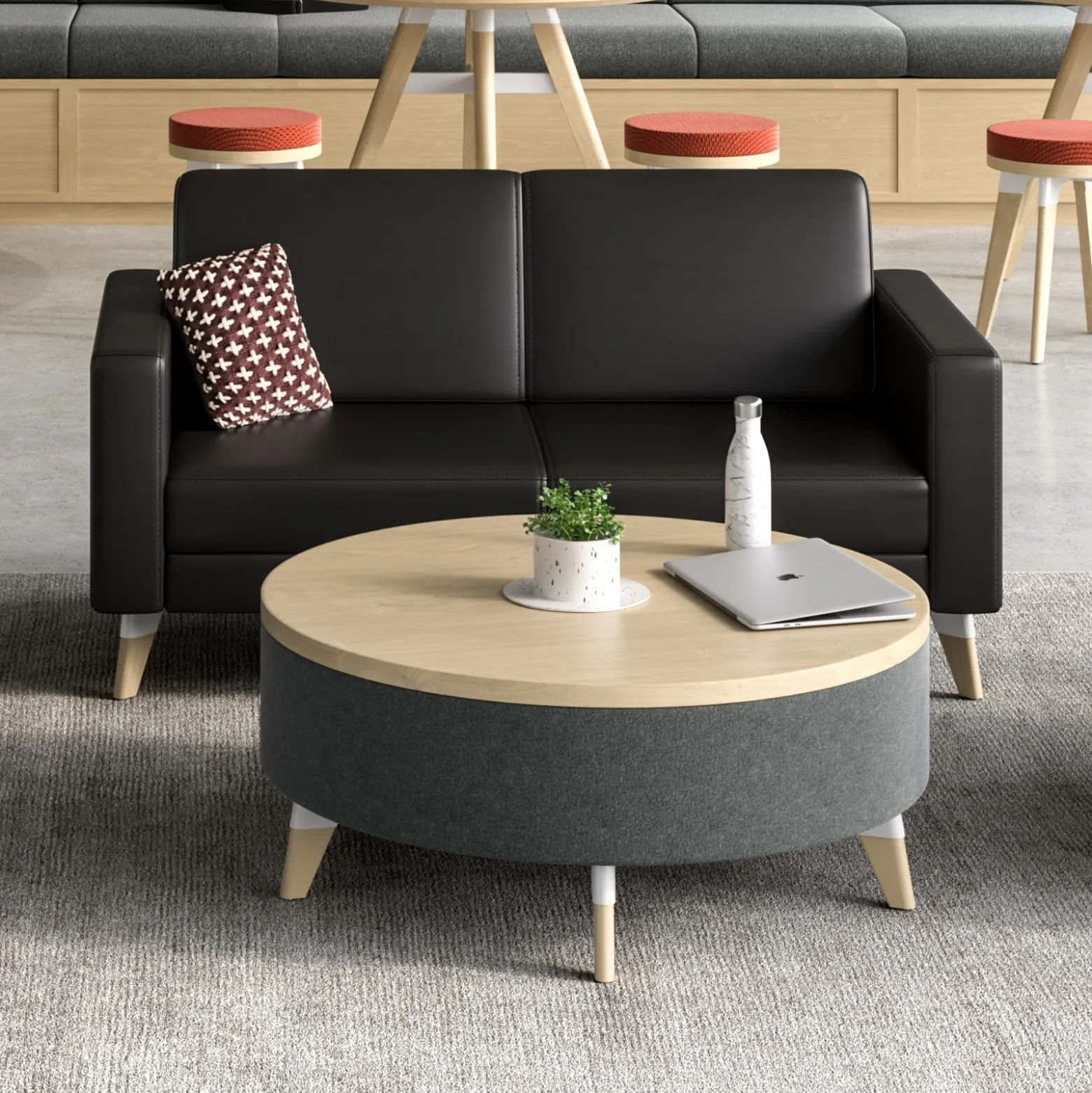 Resi Lounge Loveseat w/ Wooden Legs
