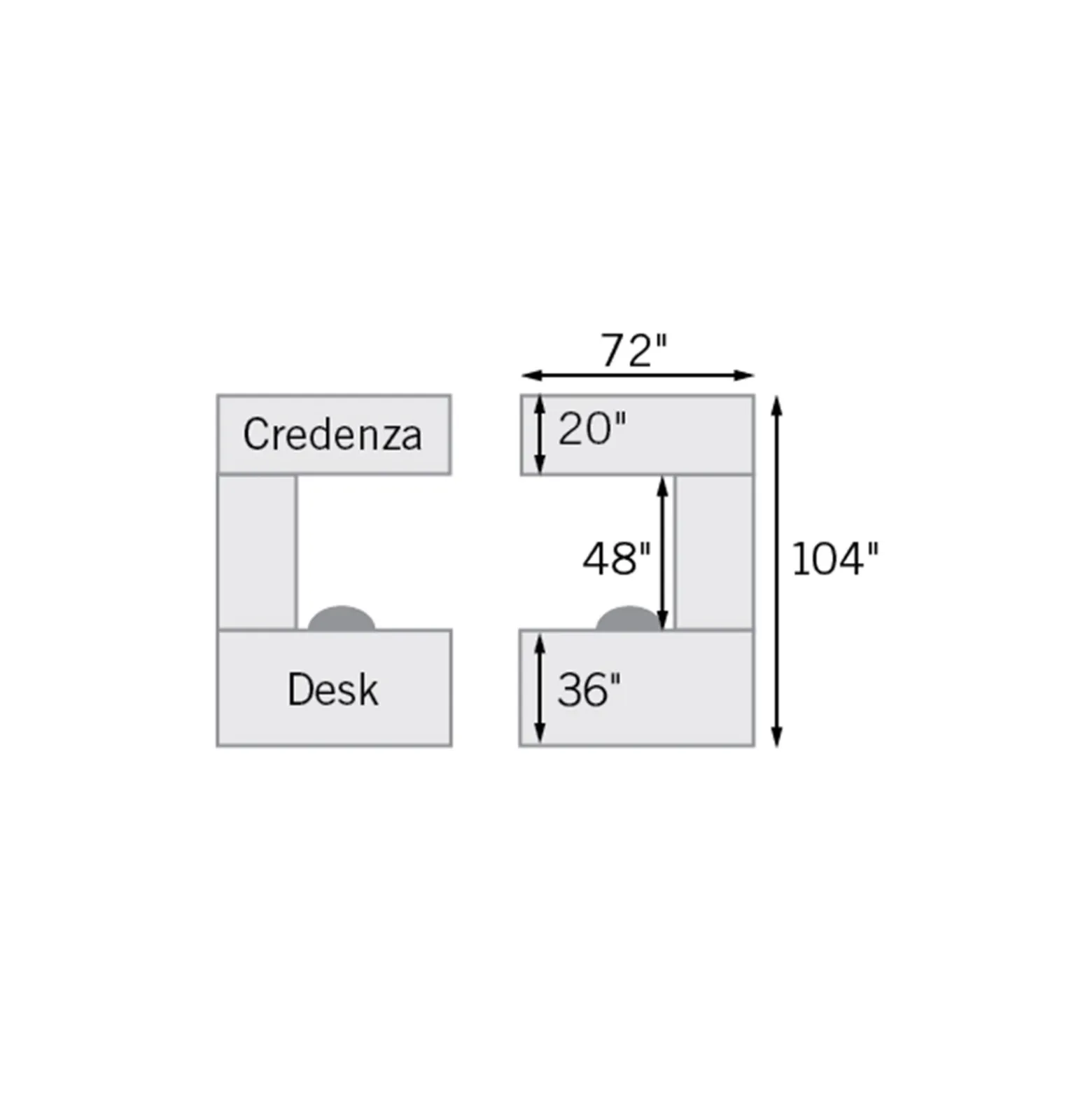 Reversible U-Shaped Desk