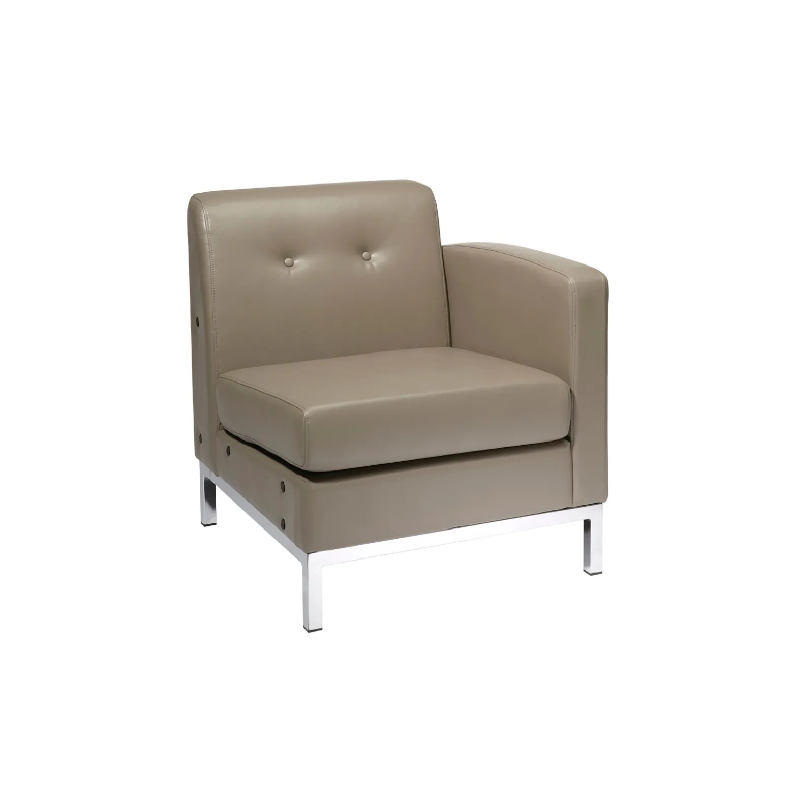 Right Facing Single Arm Faux Leather Chair for Sectional